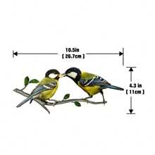 Pájaro de metal - Silueta artística de pájaro, decoración exterior para jardín, patio, patio - Adorno único para rama de árbol para el hogar, césped, puerta, valla - Estatua artesanal, regalo de decoración para el porche
