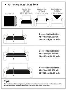 Penutup Sofa Plain Striped - Putih - View 2