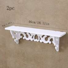 Estantería para pared, estantes flotantes de madera, soporte de estante montado en la pared para decoración - Blanco - Ver 17