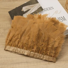 1 yarda de Ribete de tela con plumas de pavo totalmente emplumadas de estilo clásico, accesorio DIY hecho a mano y colorido para decoración de Halloween, fiesta festiva, boda, disfraz de baile, bolso, tocado, decoración de manga