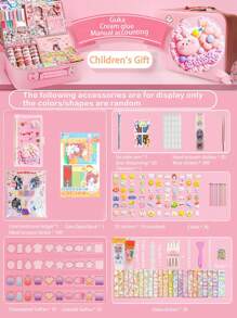 Creamy Guka Sticker Sets, DIY Craft Stickers For Boys And Girls, Hand-Accounting Set Gift Boxes, Stickers For Girls' Hand-Accounting Notebooks, Creamy Gel Guka And Decorative Accessories, Birthday Gifts, Festival Gifts, Christmas Gifts, Suitable For Children Aged 5, 6, 7, 8, 9, 10. - 奶油咕卡套裝 - 查看 9