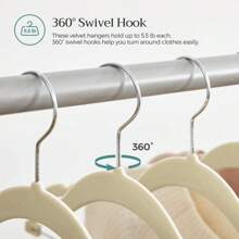 30 Pack Skirt Pants Hangers 17 Inch Long Velvet Clips Hangers With Adjustable Clips Non-Slip For Skirts Coats Dresses Black - Beige - View 8