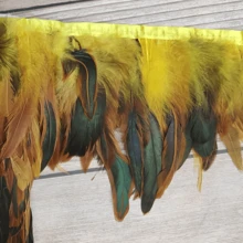 1 metro 1 pieza de plumas de estilo moderno, ribete de tela exquisito de plumas Yongji, cinturón de tela hecho a mano, accesorio de arte de enchufar, decoración de escenario, material para atrapasueños, varita para gatos, ropa, disfraces, accesorios para fiestas y tocados