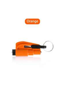 1pc Orange Car Safety Hammer With Keychain, Car Window Breaker, Emergency Tool For Outdoor Survival, Can Shatter Glass In An Instant - Orange - View 7