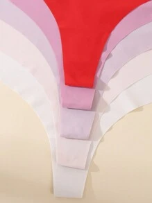 5pcs Women Seamless Thong Sexy Panties, Breathable Soft Fabric, Smooth No VPL