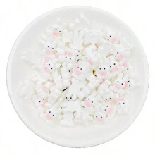 20pcs Cute Mini Rabbit Flat Back Cabochon Scrapbook Kawaii DIY Embellishments Accessories Easter Party Decoration