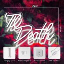 1 pezzo Insegna al neon "Fino alla Morte", Insegna al neon per matrimonio USB, Insegna al neon personalizzata, Insegna al neon per la casa, Decorazione della camera da letto, Illuminazione per San Valentino