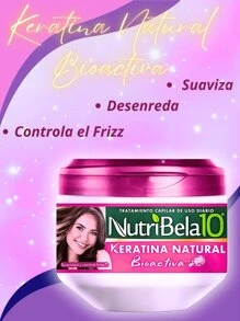 Tratamiento Capilar Nutribela 10- Keratina Natural Bioactiva-300 g - Rosa Fucsia - Ver 2