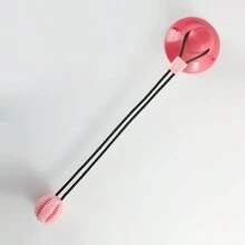 1 pieza Bola con ventosa de color rosa, verde y azul para mascotas perros, juguete de mordedura resistente, limpieza de dientes y reducción de aburrimiento para entrenamiento en solitario