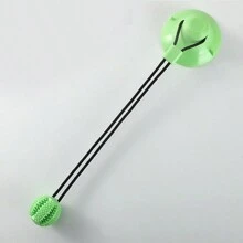 1 pieza Bola con ventosa de color rosa, verde y azul para mascotas perros, juguete de mordedura resistente, limpieza de dientes y reducción de aburrimiento para entrenamiento en solitario