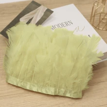 1 yarda de Ribete de tela con plumas de pavo totalmente emplumadas de estilo clásico, accesorio DIY hecho a mano y colorido para decoración de Halloween, fiesta festiva, boda, disfraz de baile, bolso, tocado, decoración de manga