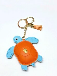 1pc Leather Turtle Ornament, Leather Turtle Bag Pendant Charm, Versatile Car Key Chain, Small Gift - Multicolor - View 5