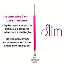 Kit 05 Slim Spatulas - Stainless Steel Nail Mixed Stick With Silicone Manicure Cutlery - Bụi hồng - Xem 4