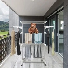 Waschmaschine mit Klappbeinen, Dreischichttrockner mit Seitenflügeln, Innentrocknung 82 x 64 x 142 cm, großer Platz zum Aufhängen von Kleidung, Bettwäsche, Socken, Schals, Schuhe, leicht zu bewegen