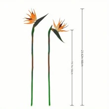 3pcs Artificial Bird Of Paradise Flowers Rubber Strelitzia 24.5'' Long Stem Flower Suitable For DIY Home Decor Party Theme Display Fall Decor, Valentine Day, Gift Gifts Birthday Graduation