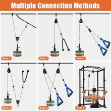 SERTT Home Gym Pulley System, Tricep Workout Pulley System For LAT Pulldown, Biceps Curl, Triceps, Shoulders, Back, Forearm Workout, Weight Cable Pulley System For Squat Rack, Garage - Blue - View 6