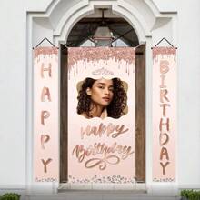1 Set Customized Birthday Photo Banner Kit, Personalized Photo Banner, Birthday Party Decoration, Party Supplies, Indoor/Outdoor Signage - Multicolor - View 7