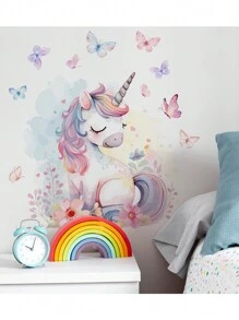 1pc Cartoon Style Themed Wall Decal Stickers, Self-Adhesive Wallpaper Decoration For Living Room & Bedroom - Multicolor - View 1