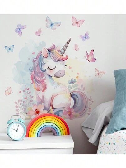 1pc Cartoon Style Themed Wall Decal Stickers, Self-Adhesive Wallpaper Decoration For Living Room & Bedroom