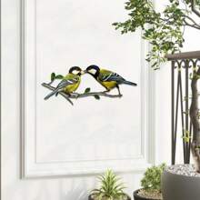 Pájaro de metal - Silueta artística de pájaro, decoración exterior para jardín, patio, patio - Adorno único para rama de árbol para el hogar, césped, puerta, valla - Estatua artesanal, regalo de decoración para el porche