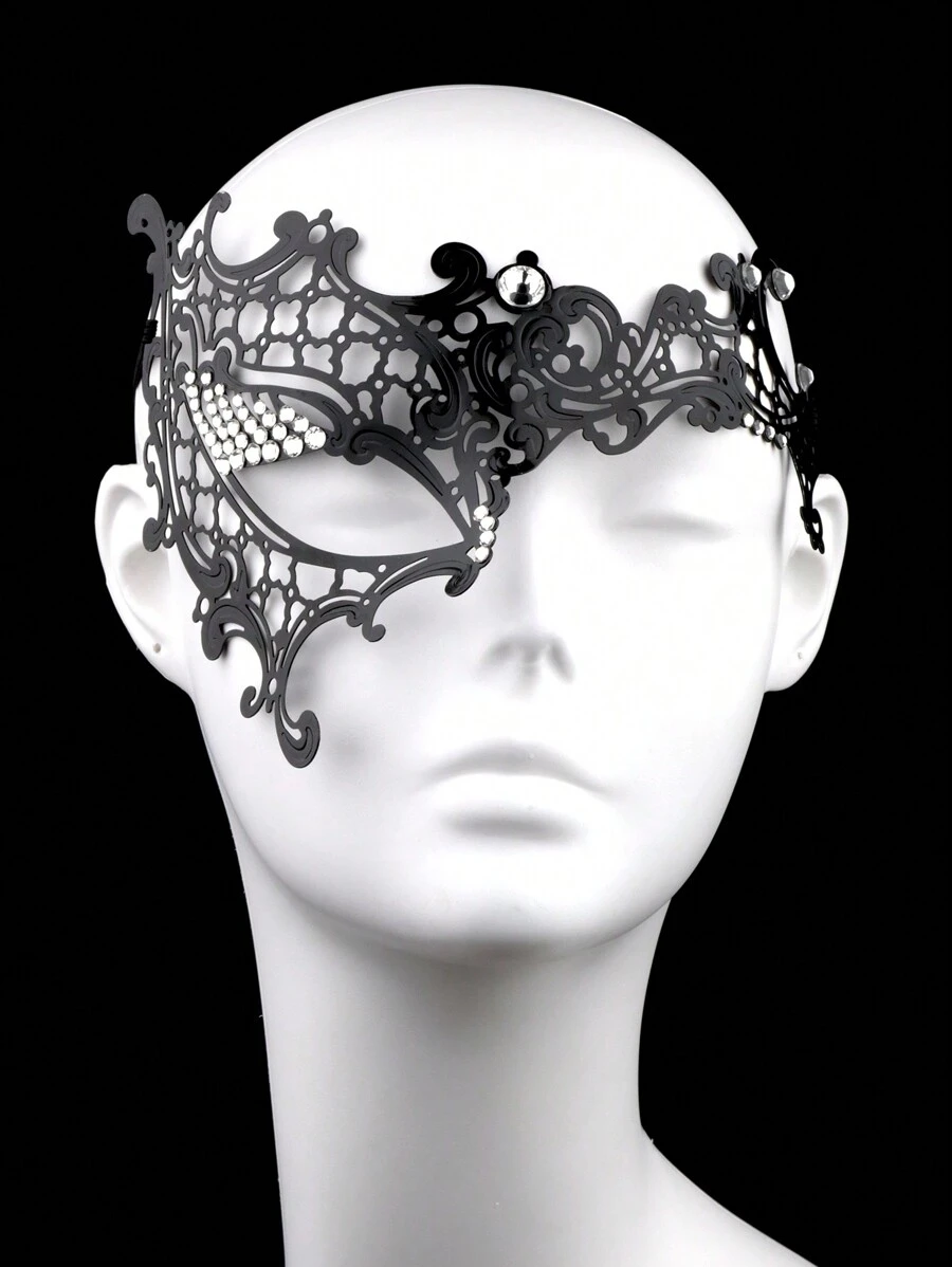 European & American Popular Metallic Baroque Half Face Masquerade Mask For Makeup Parties, Banquets, Birthdays, Headdress - 24-1118 F - View 1