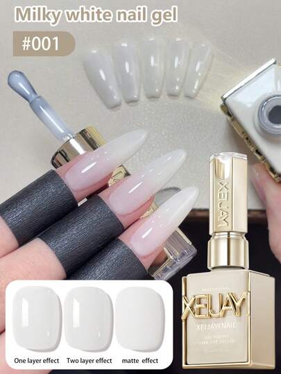 XEIJAYI 1pc 15ml Milky White Gel Nail Polish UV Led Autumn And Winter Popular Semi Permanent Gel Nail Polish Immersion Household Manicure Salon DIY