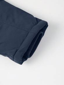 Risissida Damen Mantel mit Kapuze und fellbesetztem Kragen, geeignet für Herbst und Winter Saison. - Blau - Übersicht 6