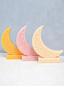 1pc Handmade Crescent Moon Shaped Candle Decor, Holiday Gift Idea, Indoor Deodorizer With Long-Lasting Fresh Fragrance Aromatherapy Candle, Suitable For Home Decor, Fireplace, Bedroom, Living Room, Centerpiece, Office, Rama, Winter, Festivals Rama E-I-D