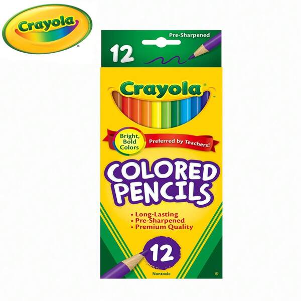 Crayola Kolorowe ołówki (12ct), Zestaw ołówków dla dzieci, Artykuły artystyczne i rzemieślnicze, Ołówki do kolorowania, Prezenty dla dzieci i małych dzieci, Wiek 3 +
