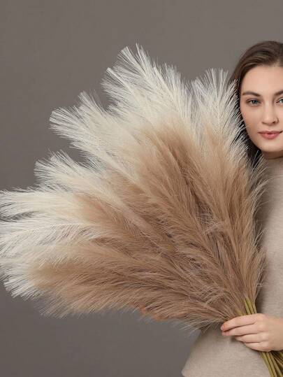 120/100/90/70 piezas - Hierba de las pampas artificial, espigas artificiales, pampas artificiales, flores artificiales altas y esponjosas para decorar el dormitorio en estilo bohemio, relleno de jarrón con hierba artificial, decoración de granja, hogar, boda. Hierba de las pampas, adecuada para sala de estar, dormitorio, cocina, regalos de decoración, cumpleaños, graduación, otoño