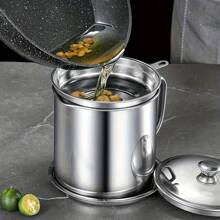 1 cái nồi lọc dầu bằng thép không gỉ - Bạc - Xem 9