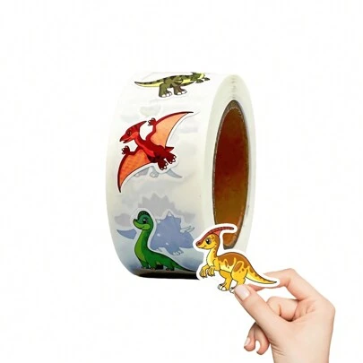 500pcs Cartoon Dinosaur Hand Account Graffiti Decoration Stickers Mobile Computer Diary Envelope Small Business Sealing Stickers