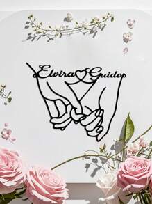 قطعة واحدة من لوحة الجدار المعدنية القابلة للتخصيص بتصميم يد بيد، ديكور جداري لفن الأزواج رمز للحب، مناسب لعيد الحب، الأزواج، حفلات الزفاف؛ قابل للتخصيص بأسماء الزوجين، مصنوع من معدن مقاوم للماء، 30سم* 23.7سم أو 40سم* 31.5سم، لا يحتاج إلى طاقة، ديكور قابل للنزع السهل التركيب، هدية لصديق/صديقة فريدة، هدايا مثالية لها لابنه ابنته، طلاب المدارس، الأطفال للذكرى السنوية، للأعياد المدرسية، المكتب، المنزل