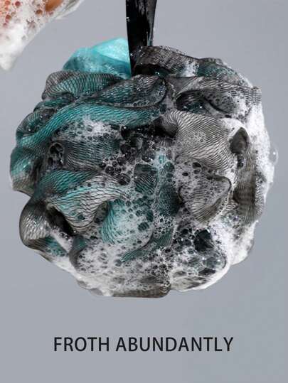 3 pezzi di spugne da bagno in rete morbide, palline da bagno per esfoliare e fare schiuma, colori casuali