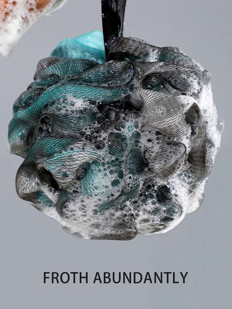 3 pezzi di spugne da bagno in rete morbide, palline da bagno per esfoliare e fare schiuma, colori casuali