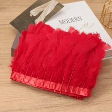 1 yarda de Ribete de tela con plumas de pavo totalmente emplumadas de estilo clásico, accesorio DIY hecho a mano y colorido para decoración de Halloween, fiesta festiva, boda, disfraz de baile, bolso, tocado, decoración de manga