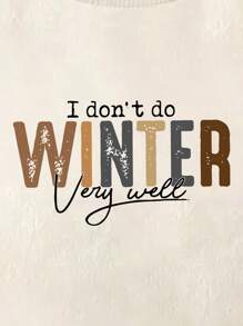 Felpa oversize con stampa da donna per autunno e inverno - Albicocca - Visualizzare 4