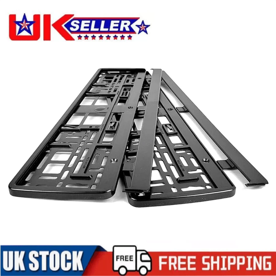 2x Genuine Carbon Fibre Number Plate Surround Holder Frame For German Car Style - Black - View 1