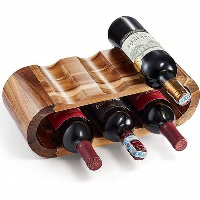 1 Piece Wooden Wine Rack, 6 Bottle Tabletop Wine Rack, Practical Desktop Decoration For Home Use, Wine Display Rack For Restaurant Bar Counter, Home Decoration, Holiday Gifts