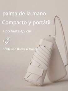 1pc Ultralight Mini Thumb Umbrella, Five-Fold Folding, With Black Film For Sun Protection, Anti-UV Radiation Parasol, Useful For Both Sunny And Rainy Days, Sun Umbrella.