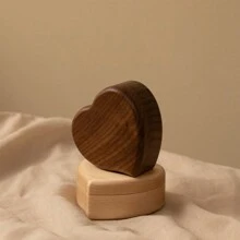 1 szt. Drewniana pozytywka w kształcie serca, w pełni mechaniczna, ręczna obsługa bez baterii, odpowiednia na urodziny, wesele, uroczystości festiwalowe, spersonalizowany prezent - Pozytywka w kształcie serca - Zobacz 6