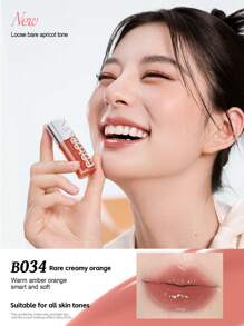 COLORKEY Colorkey Wavy Water Plump Lip Essence Lip Gloss Lip Oil, Bare Reflection Mirror Finish Lip Tint Lipstick, 3ml