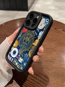 1 Stück Auge und Sonnen Grafik stoßfeste, abwaschbare Handyhülle mit Vollflächenabdeckung kompatibel mit Apple iPhone 11, 13, 12, 14, 15, 12 Pro Max, 14 Pro Max, 15 Pro Max, SE2, XR, XS Max, X/XS, 11 Pro Max, iPhone 7/8, dickeres Design - Verschiedenfarbig - Übersicht 2