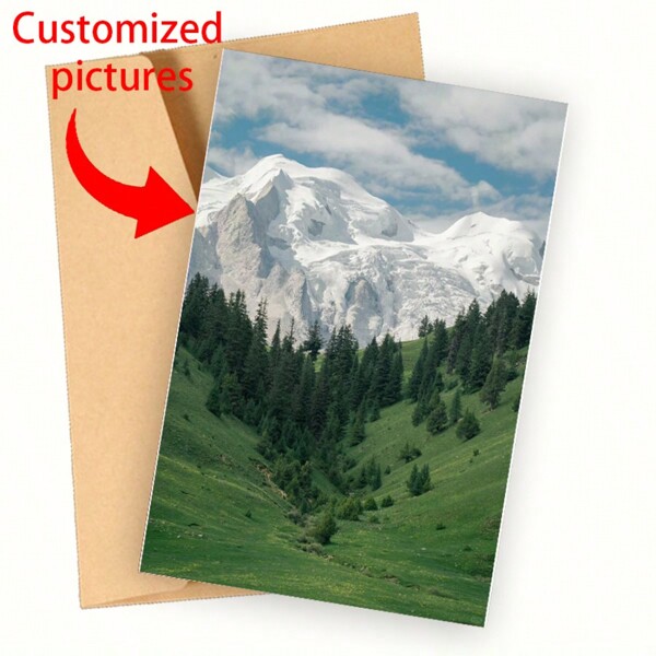 Customizable Greeting Card With Envelope, 1 Personalized Card For Birthday, Engagement, Wedding, Anniversary, Holiday Gift - Create Your Own Design For Friends, Family, Teachers - Christmas, Halloween, New Year And More, Upload Your Photo , Special Customized Content Back To School,Multi-Functional,Ornamental,Reusable,Modern,Colorful,Cute,Vintage,Cartoon,Kawaii,Funny,Workers,Clients,Students, For Business/Work/Office,For School,Back To School,School Supplies,Office & School Supplies,Xmas Decoration,Office Décor