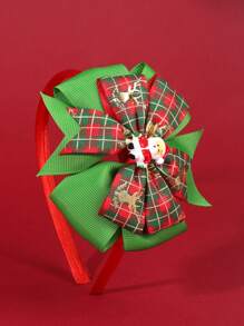 3 件装女童圣诞蝴蝶结发带，布艺圣诞树圣诞老人配饰头带，适合幼儿，时尚儿童发饰派对礼物 - 彩色 - 查看 6