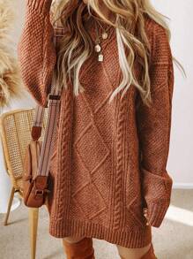 Women's Knitted Dress, Loose Fit, Suitable For Work, Vacation And Casual Wear, Spring/Summer New Arrival