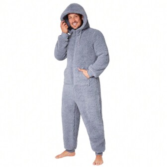 City Comfort Onesie Cosy Nightwear Hooded Fluffy Fleece M-3XL Lounge Wear Gift