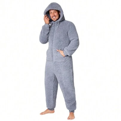 City Comfort Cosy Nightwear Hooded Fluffy Fleece M-3XL Lounge Wear Gift