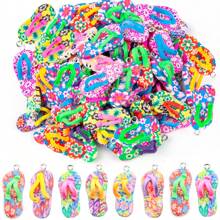 10/20Pcs Random Mini Flip Flop Pendants Clay Flip Flop Charms Colored Polymer Clay Mini Slippers Women's Jewelry Jewelry Making Necklaces Earrings Bracelet Crafts - Multicolor - View 7