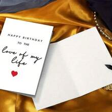 1/2/5/10pcs Romantic 'Happy Birthday To The Love Of My Life' Card With Elegant Red Heart - Perfect For Lovers & Partners, Ideal Valentine's Day Gift, Blank Page Inside, Perfect Gift For All Kinds Of Holidays, Anniversaries, Holiday Parties, Birthday Parties, Banquets And Special Occasions - Multicolor - View 4